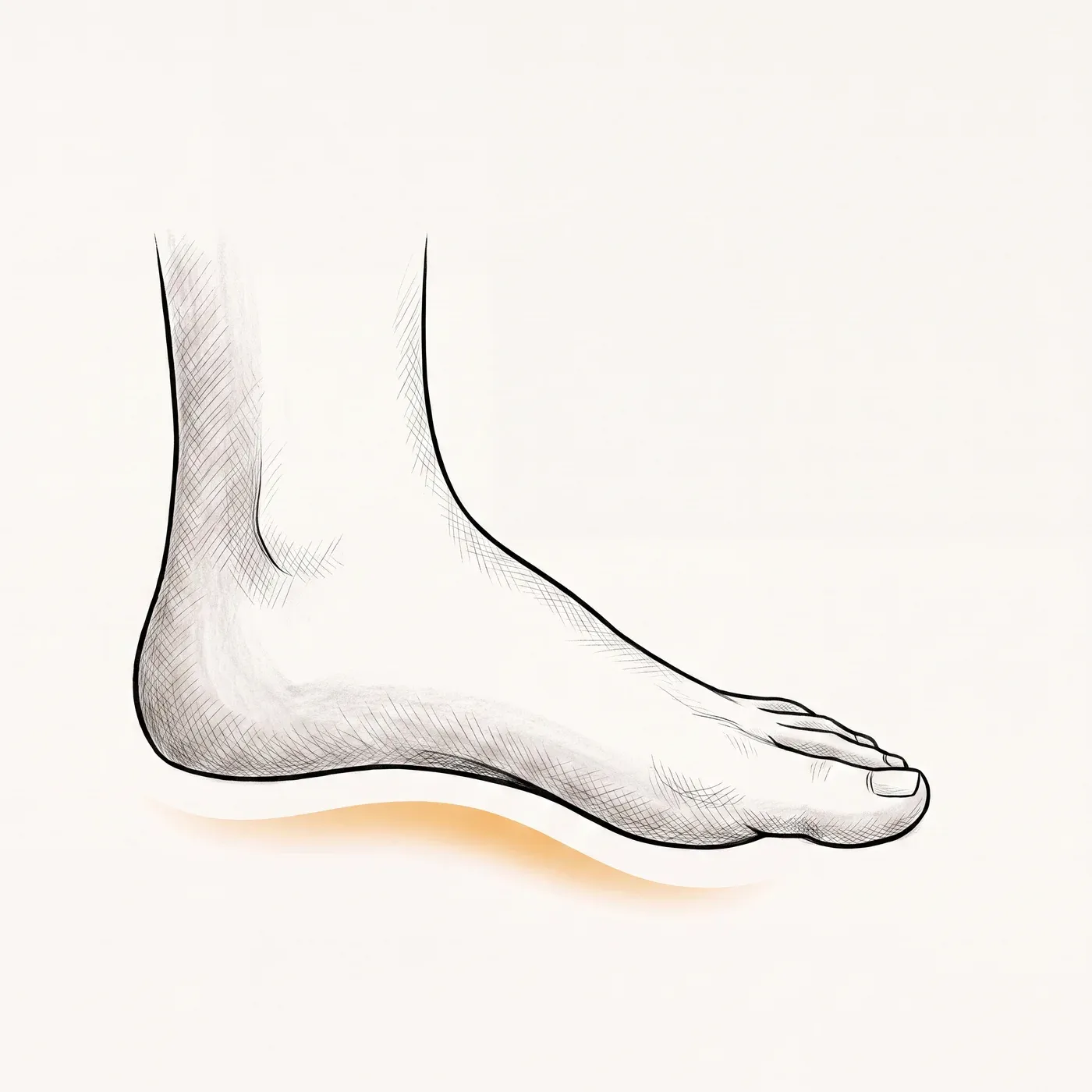 Illustration of a foot with a straight, comfortable big toe joint