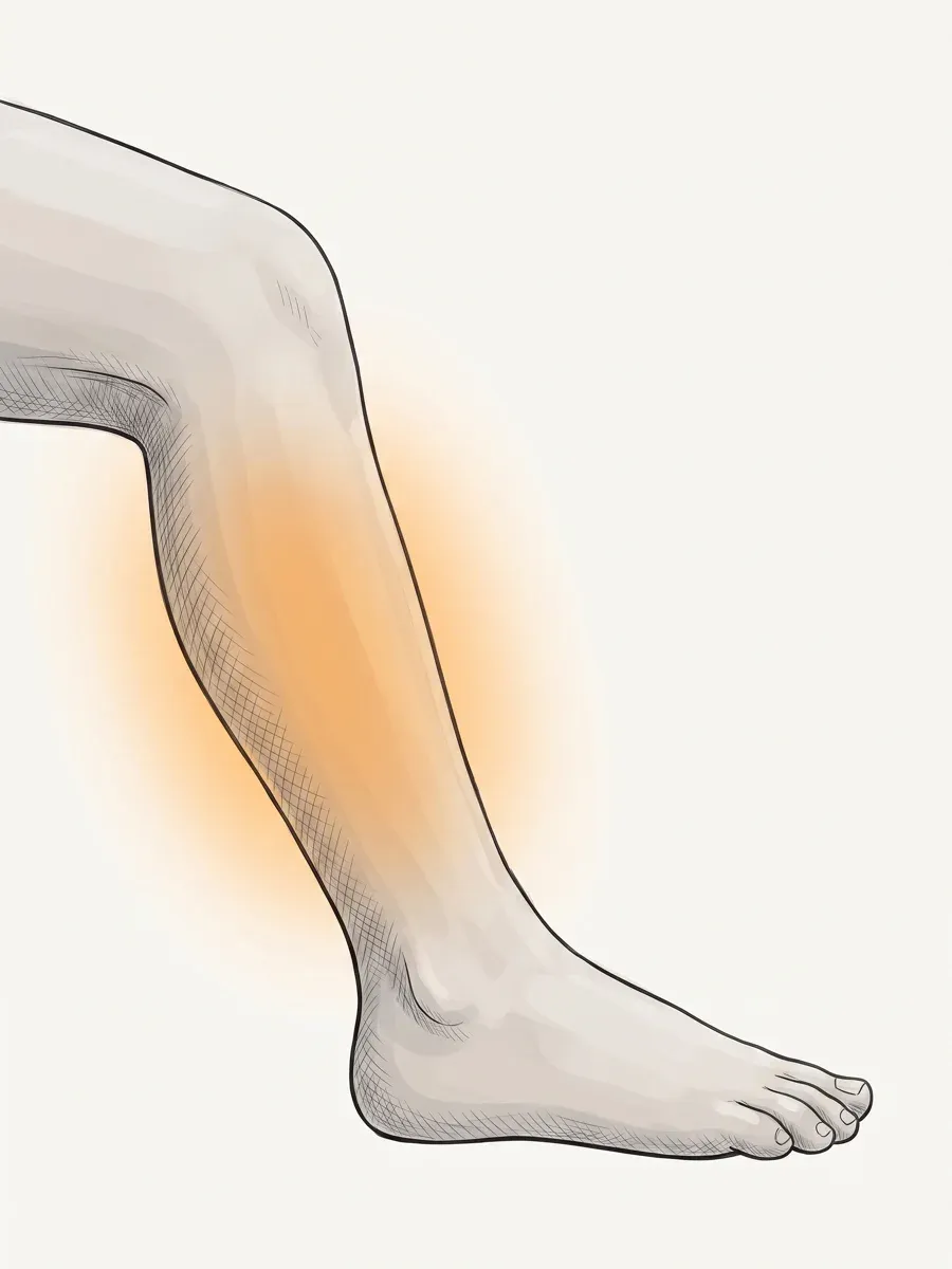 Illustration of a child's leg with a mild ache