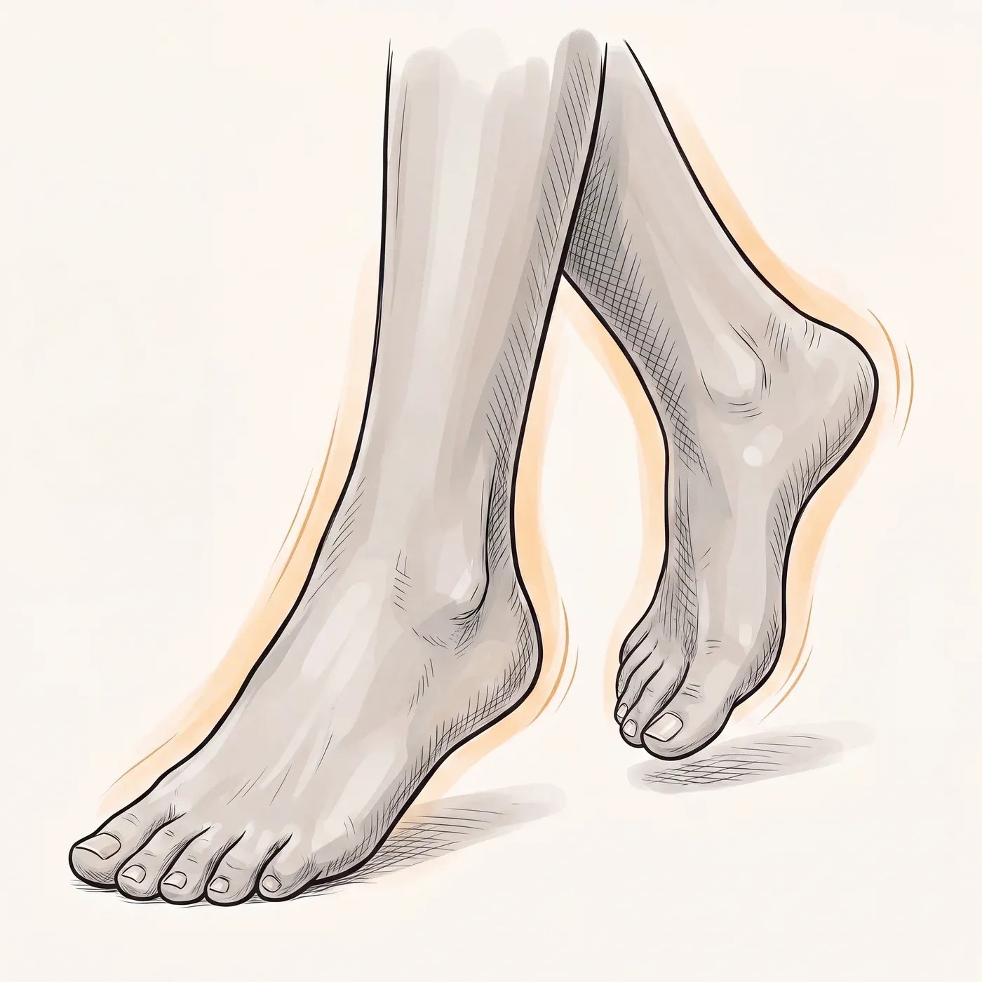 Illustration of healthy feet walking comfortably