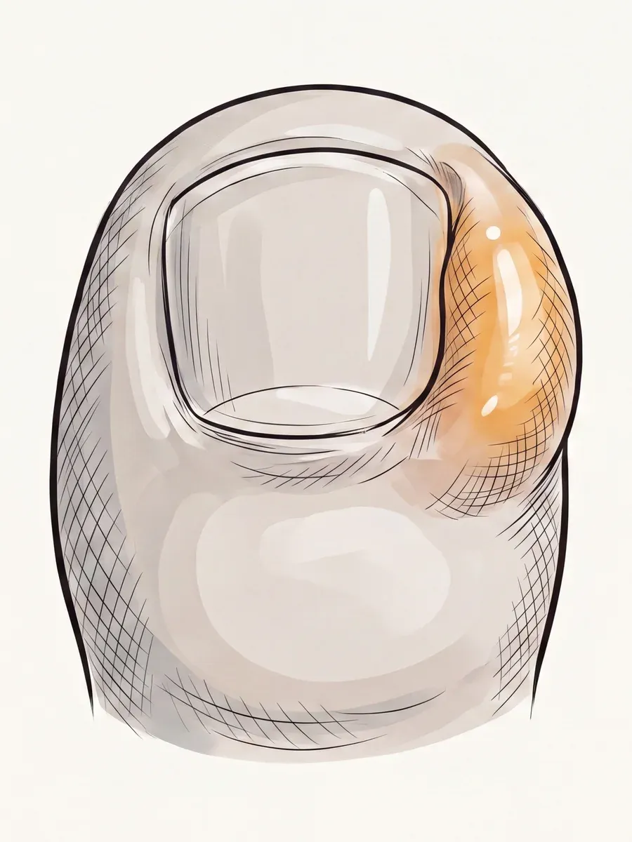 Illustration of a swollen, red, infected toe from an ingrown toenail