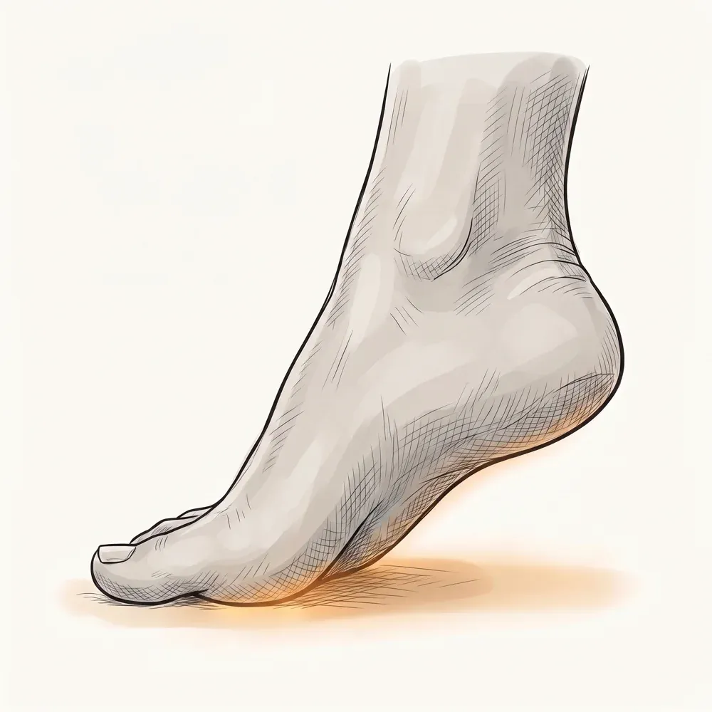 Illustration of the sole of a foot walking comfortably