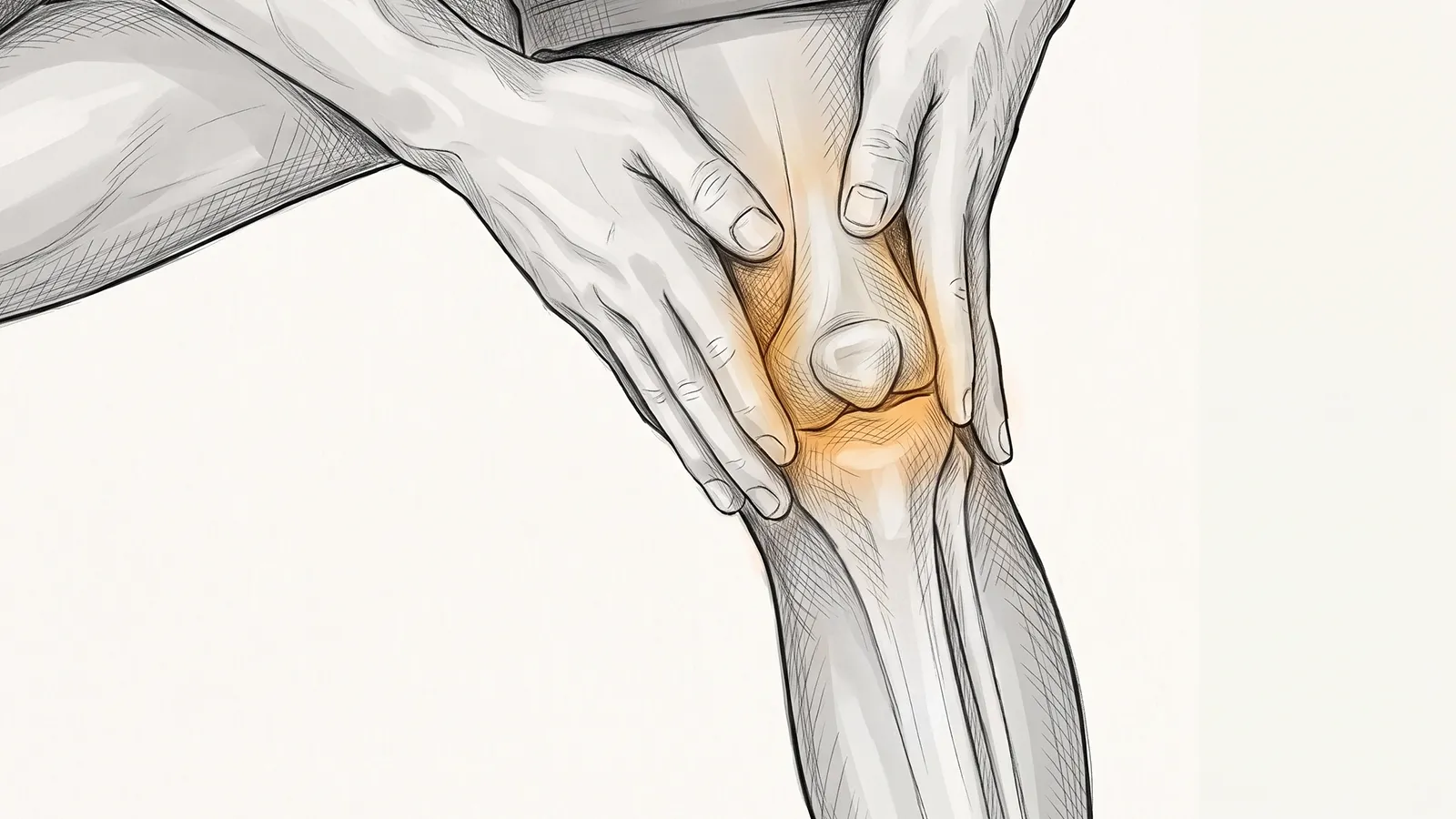 Illustration of discomfort around the kneecap