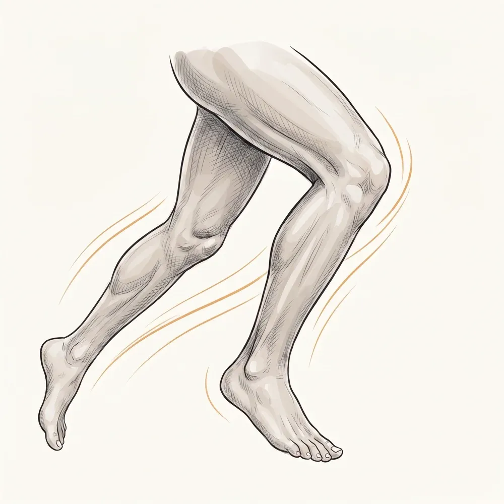 Illustration of a knee bending comfortably in an active pose