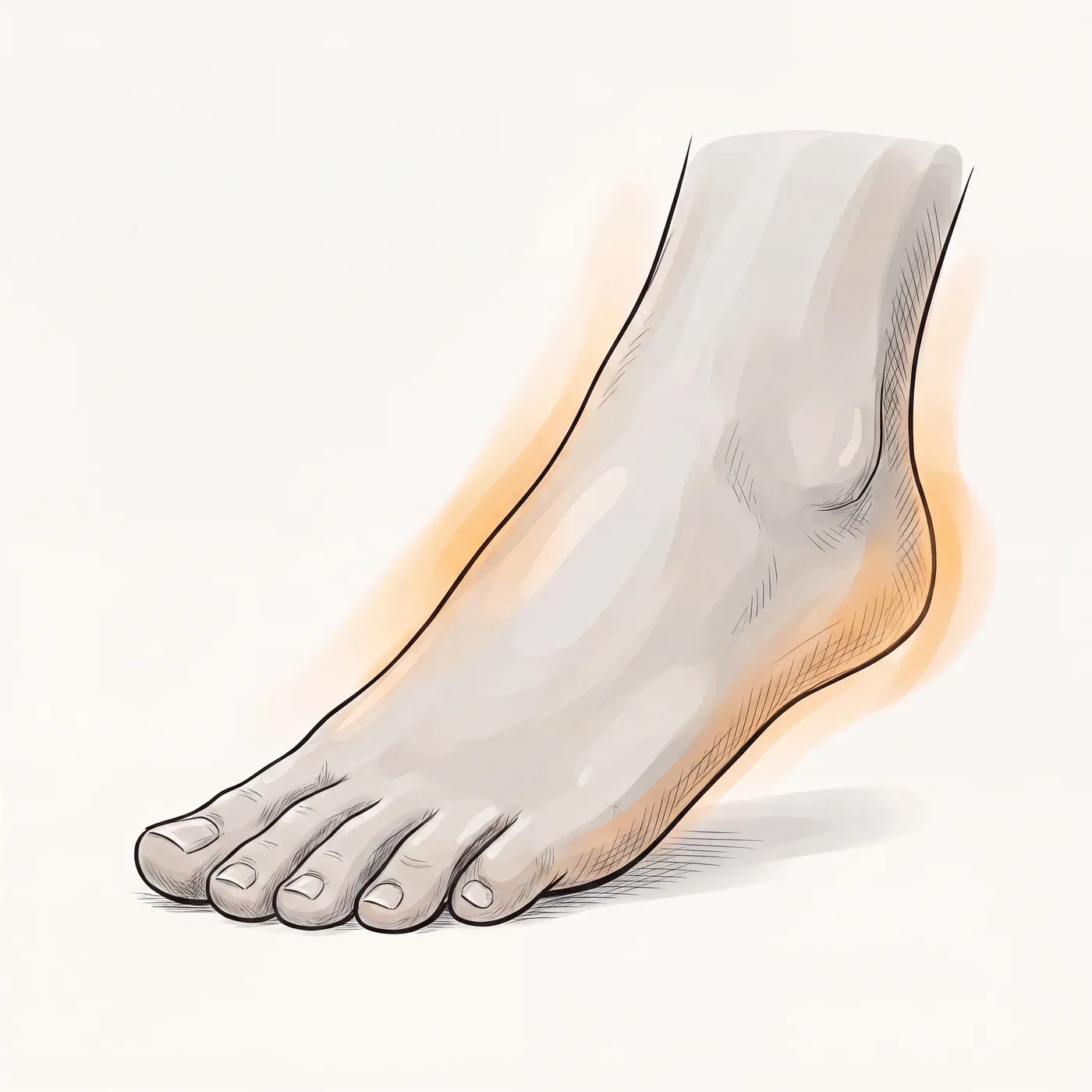 Illustration of a smooth, healthy, clear sole of a foot
